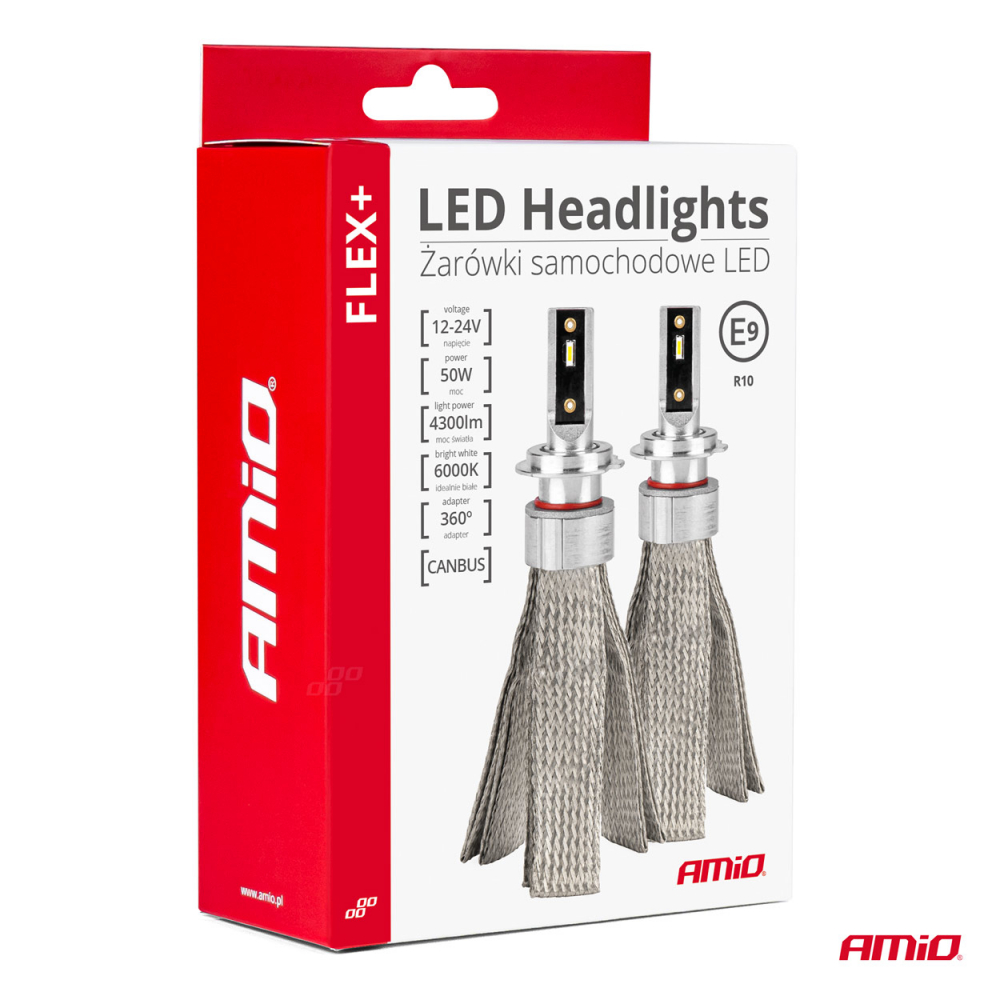 Set Becuri LED H4/H19 CANBUS FLEX+ Seria, 6000K, 12-24V [8]