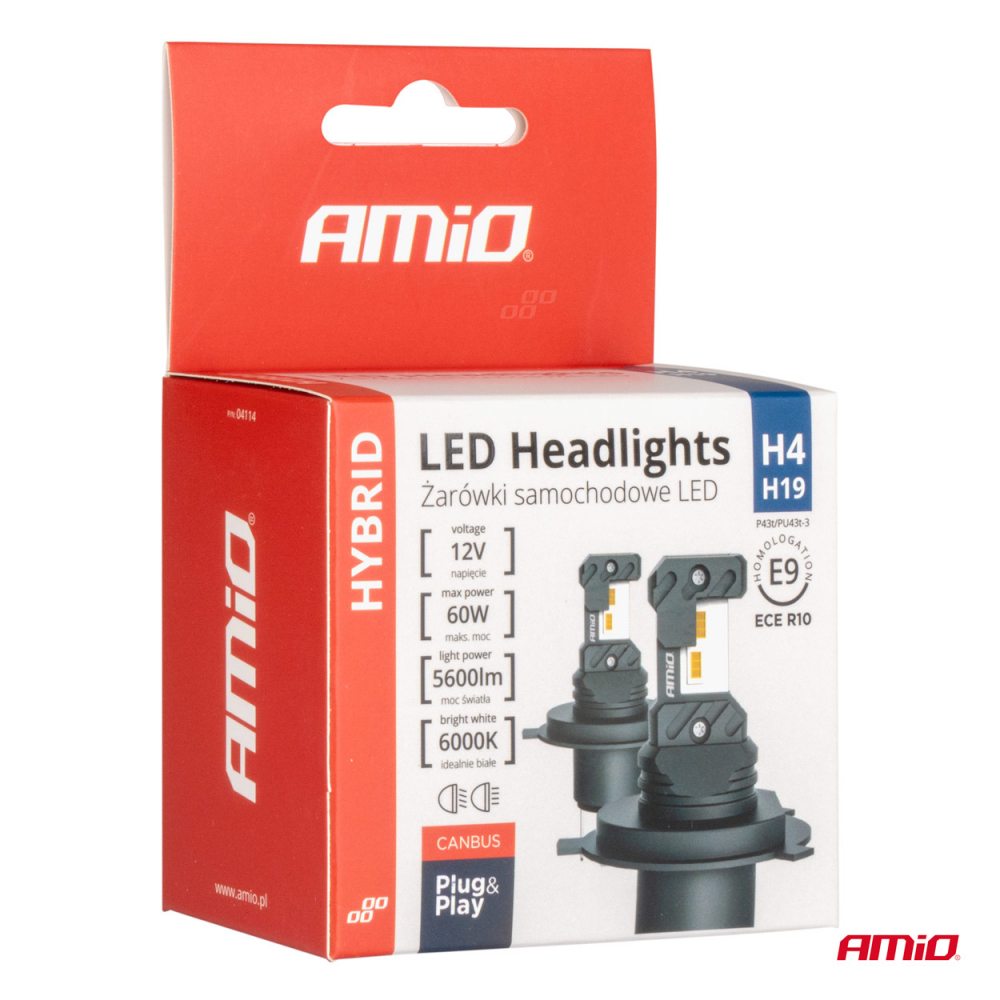 Set Becuri LED Hibride H4/H19 Seria, CANBUS, 6000K, 60W [4]