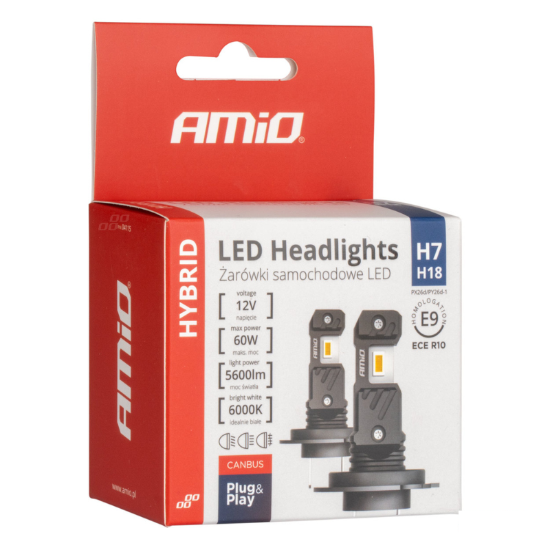 Set Becuri LED Hibride H7/H18 Seria, CANBUS, 5600Lm, 6000K, 60W, Dimensiune Standard [8]