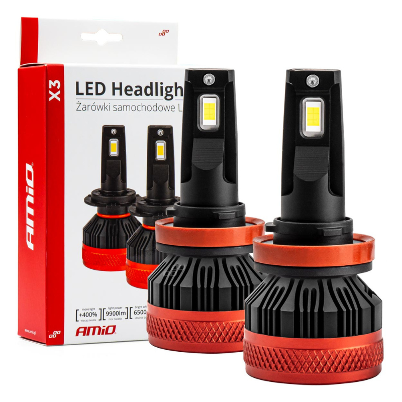 Set Becuri LED Seria X3 H8/H9/H11/H16, 9900lm, 6500K, Canbus [1]