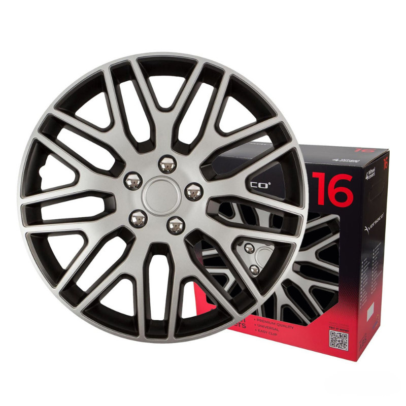 Set capace roti auto Dakar, negru/argintiu, 16", 4 bucati, montare rapida [3]