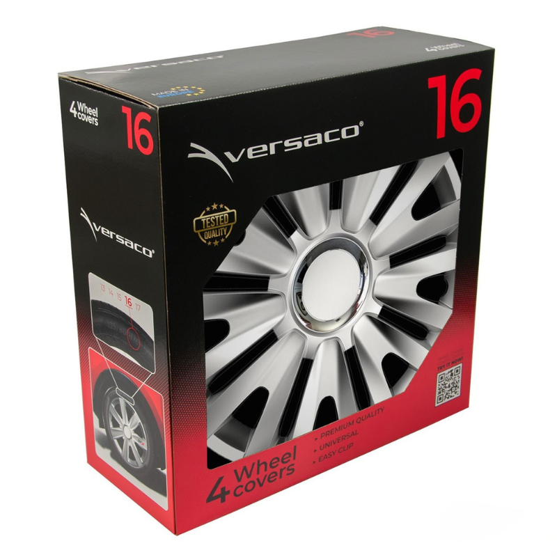 Set capace roti auto Royal Silver, argintiu, 16", universal, 4 bucati [4]