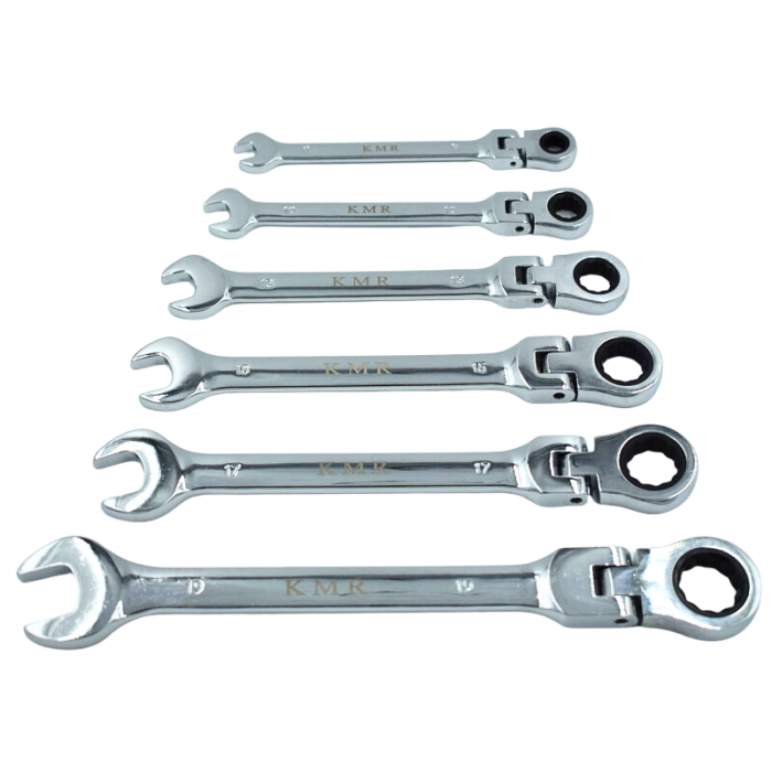 Set chei combinate cu clichet si cap flexibil, in husa textila, 6 buc [3]