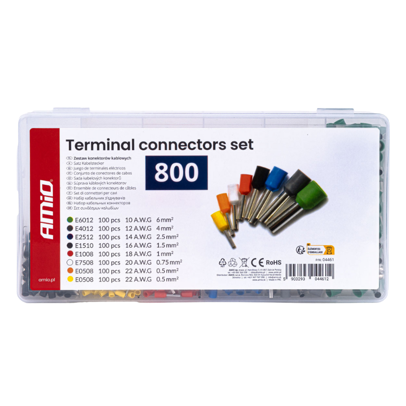 Set conectori cabluri electrice, 800 buc, cupru, protectie, auto, industrial [6]