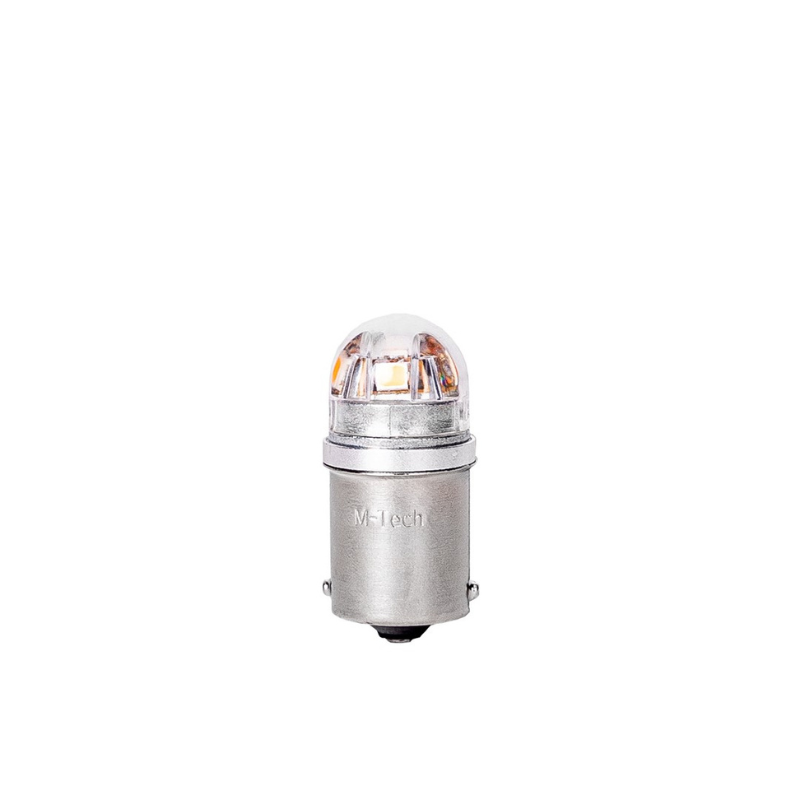 Set de 2 x becuri LED, Canbus, Portocaliu, R5W, 12/24V, BA15s [2]