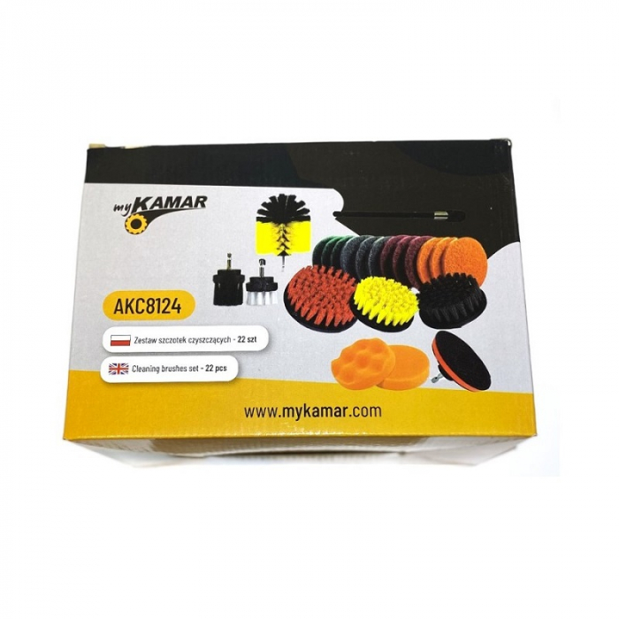 Set de 22 piese pentru curatare auto, universale pentru bormasina, autofilentanta - Truck LED AKC8124 [8]