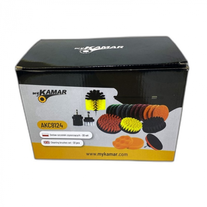 Set de 22 piese pentru curatare auto, universale pentru bormasina, autofilentanta - Truck LED AKC8124 [7]