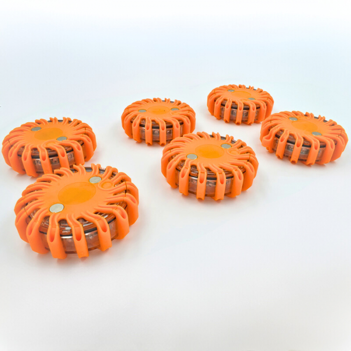 Set de 6 lampi LED de urgenta pentru siguranta rutiera cu baza magnetica - M-TECH IL05 [4]