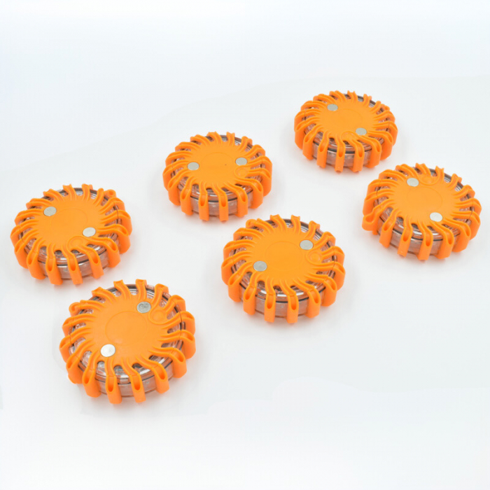 Set de 6 lampi LED de urgenta pentru siguranta rutiera cu baza magnetica - M-TECH IL05 [2]
