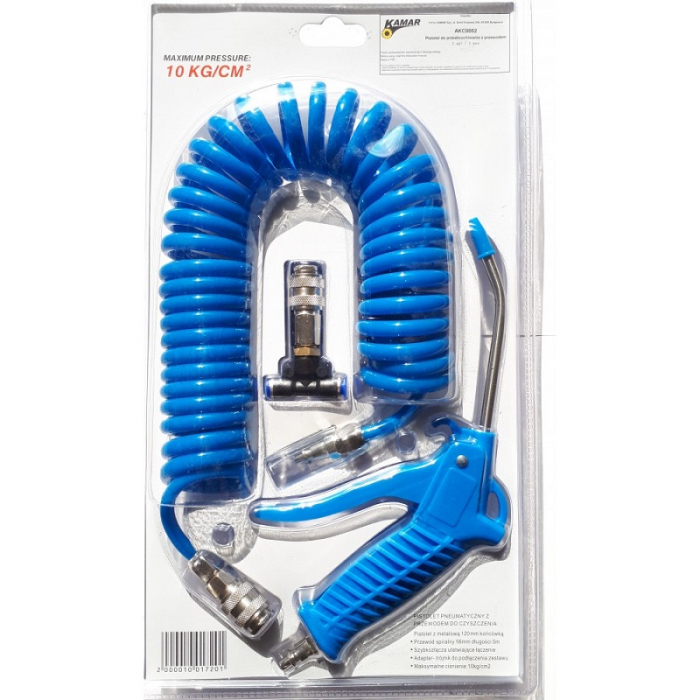 Set de suflat aer si curatat, furtun spiralat de 5m, cu teu pentru conectare la camion - Truck LED AKC0002 [2]