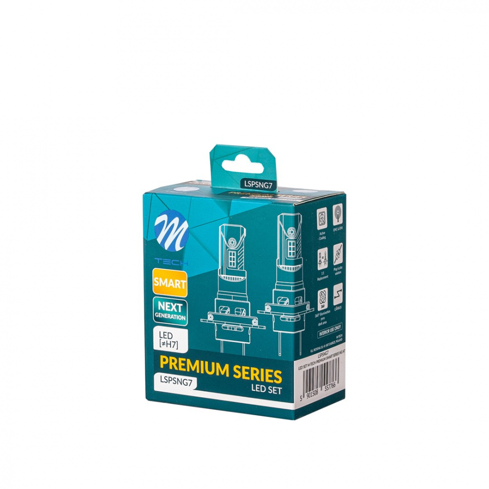 Set doua Becuri H7 LED Premium Smart, 12V, Canbus, 35W, 5000lm, 6000K [2]