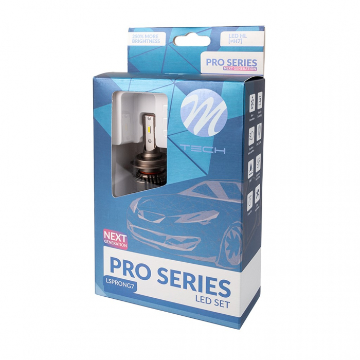 Set doua Becuri LED Pro, H7, Canbus, 5200lm, 6500K - M-TECH  LSPRONG7 [3]