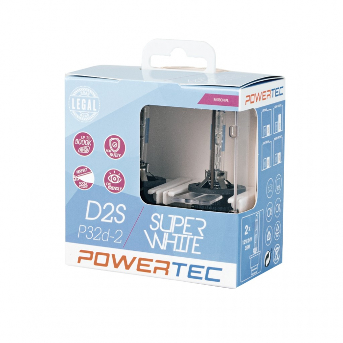 Set doua Becuri Xenon Super Alb, D2S, PK32d-2, 5000K - M-TECH  PTZSWD2S-DUO [3]