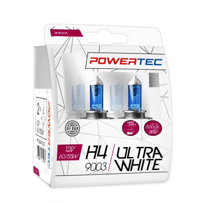 Set doua Becuri Super Alb, H4, P43t-38, 12V [3]