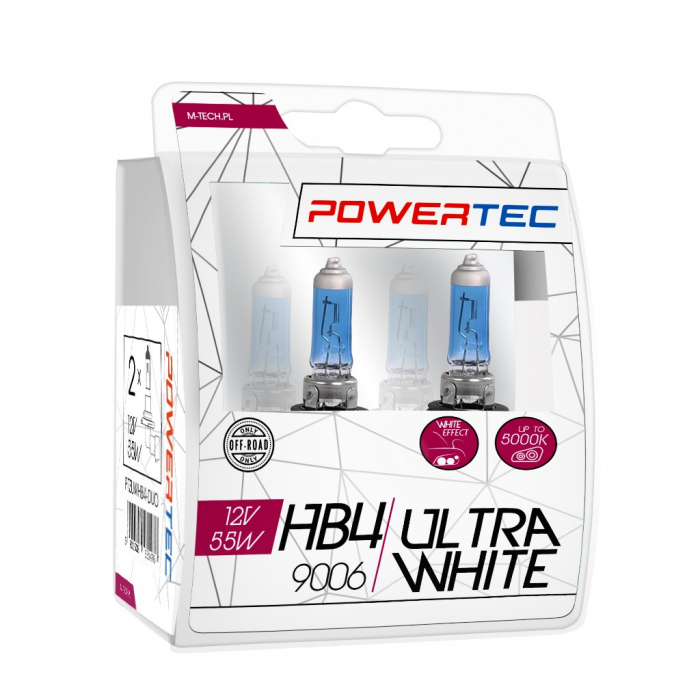 Set doua Becuri Ultra Alb, HB4 9006, 12V, P22d [3]