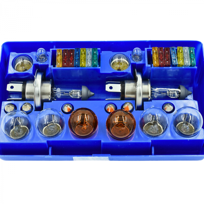Set rezerva, trusa becuri si sigurante 32 buc, 2 x H4 60W, 12V - M-TECH ZZ44 [5]