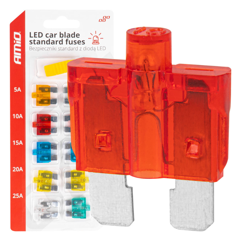 Set 10 buc Sigurante Auto Standard Tip Lama cu Indicator LED [1]