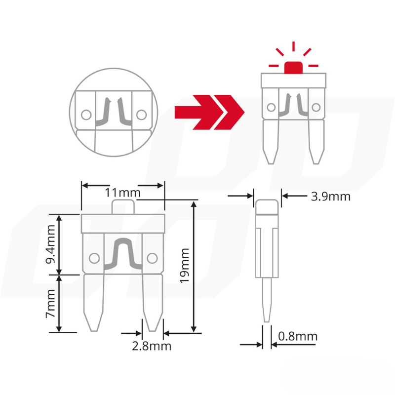 Set 10 buc Sigurante Auto Mini Tip Lama cu Indicator LED [6]