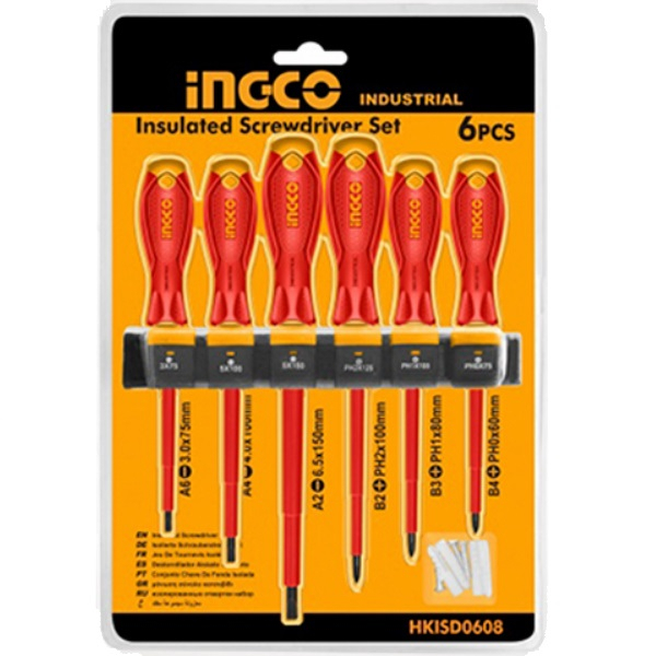 Set surubelnite VDE, 1000V pentru electricieni, 6 pcs - INGCO  HKISD0608 [3]