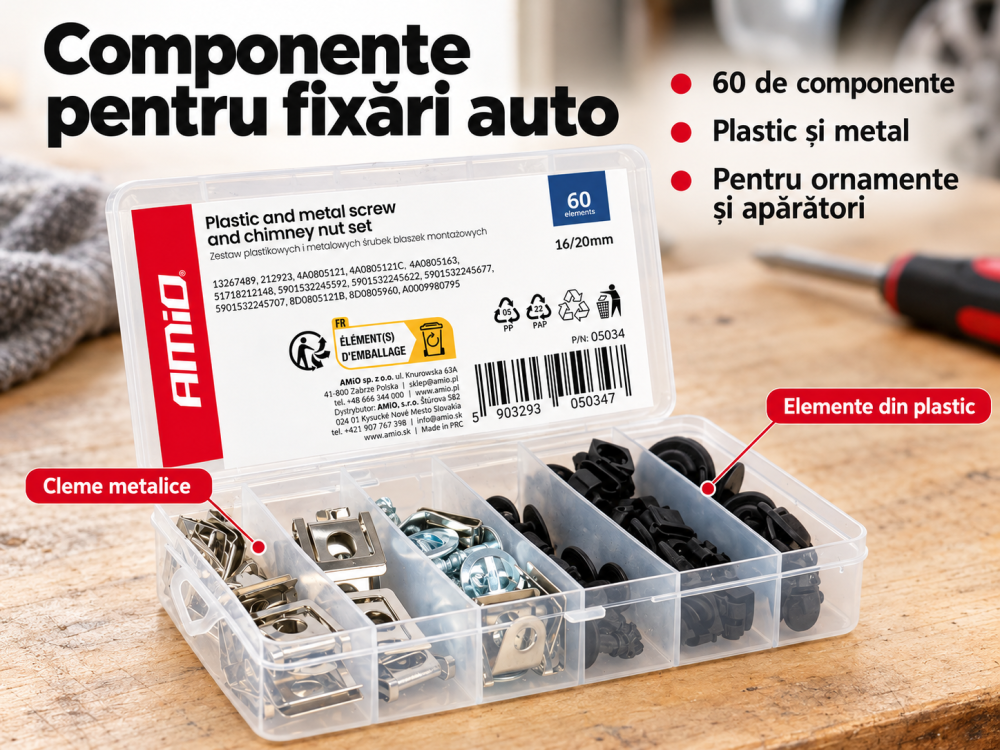 Set suruburi si cleme de fixare din plastic si metal, 60 piese [5]
