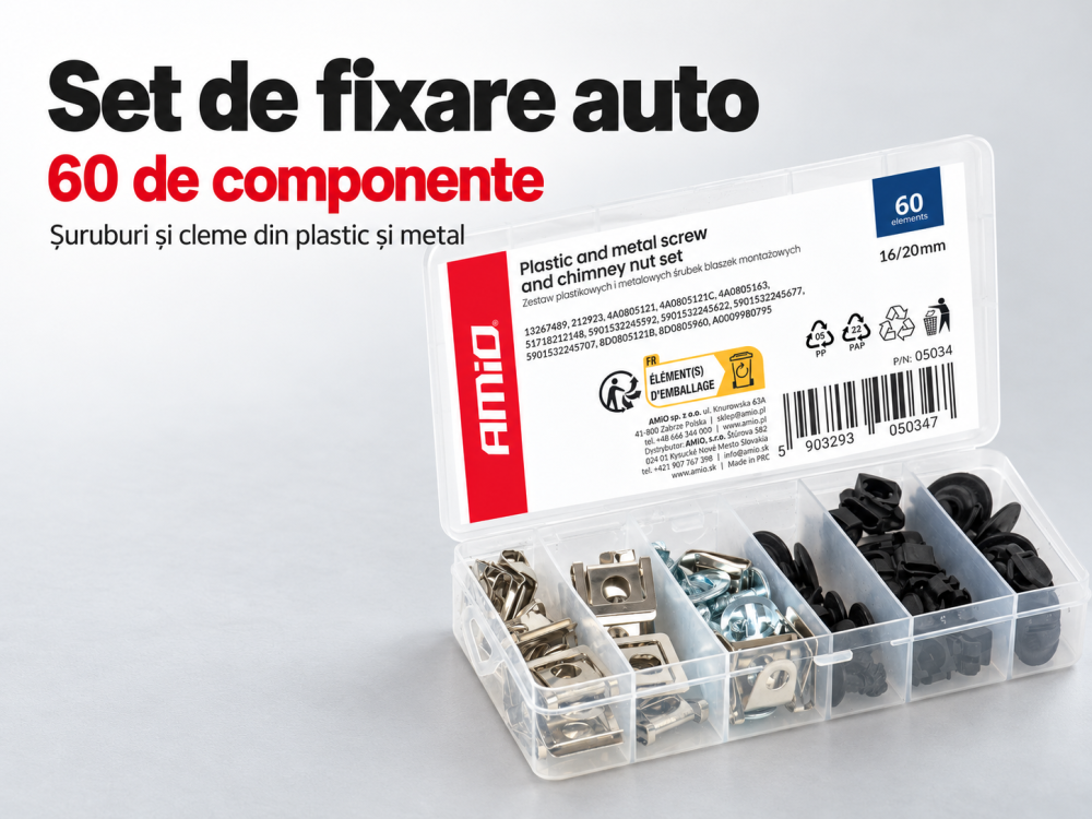 Set suruburi si cleme de fixare din plastic si metal, 60 piese [6]