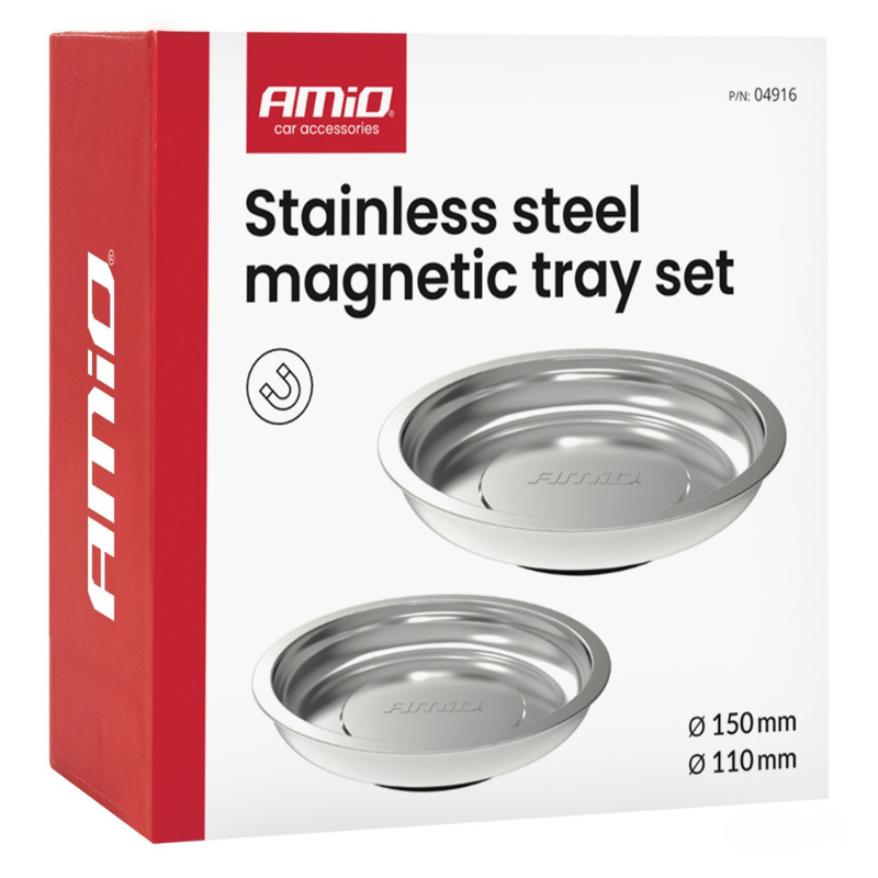 Set tavi magnetice din otel inoxidabil, 11cm + 15cm, organizare suruburi, piese metalice [7]