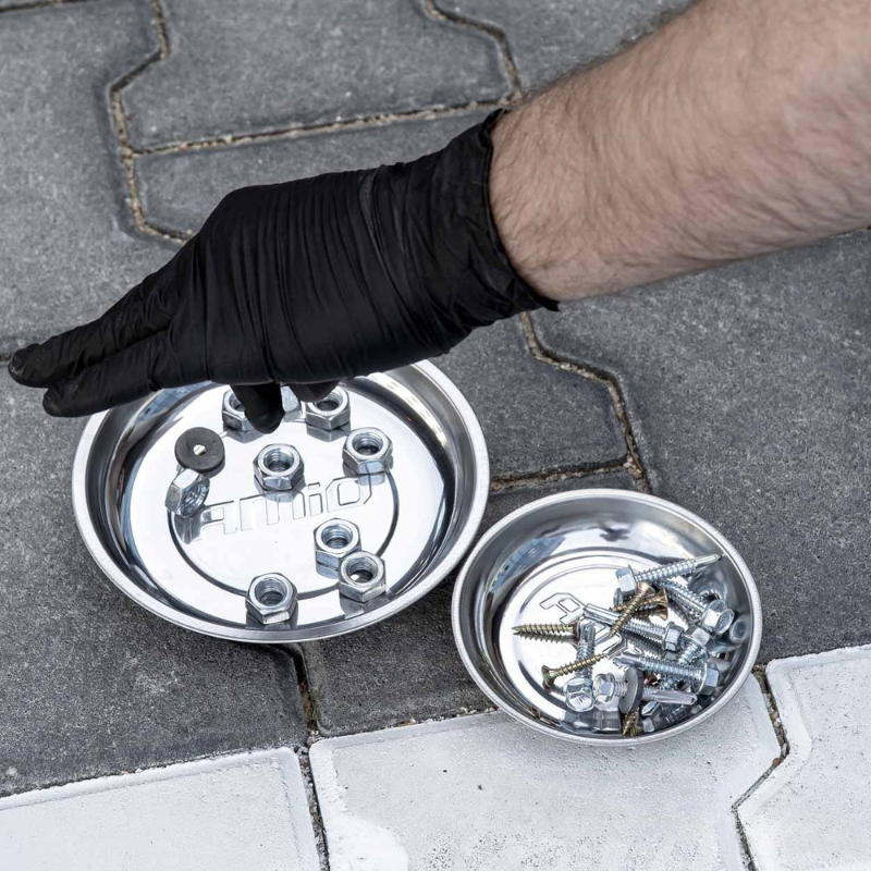 Set tavi magnetice din otel inoxidabil, 11cm + 15cm, organizare suruburi, piese metalice [2]