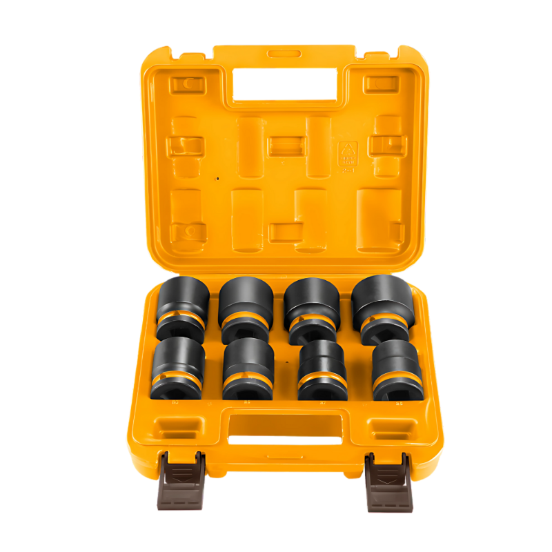 Set tubulare de impact Ingco Cr-Mo, 3/4 inch, 8 piese, lungime 55mm [1]