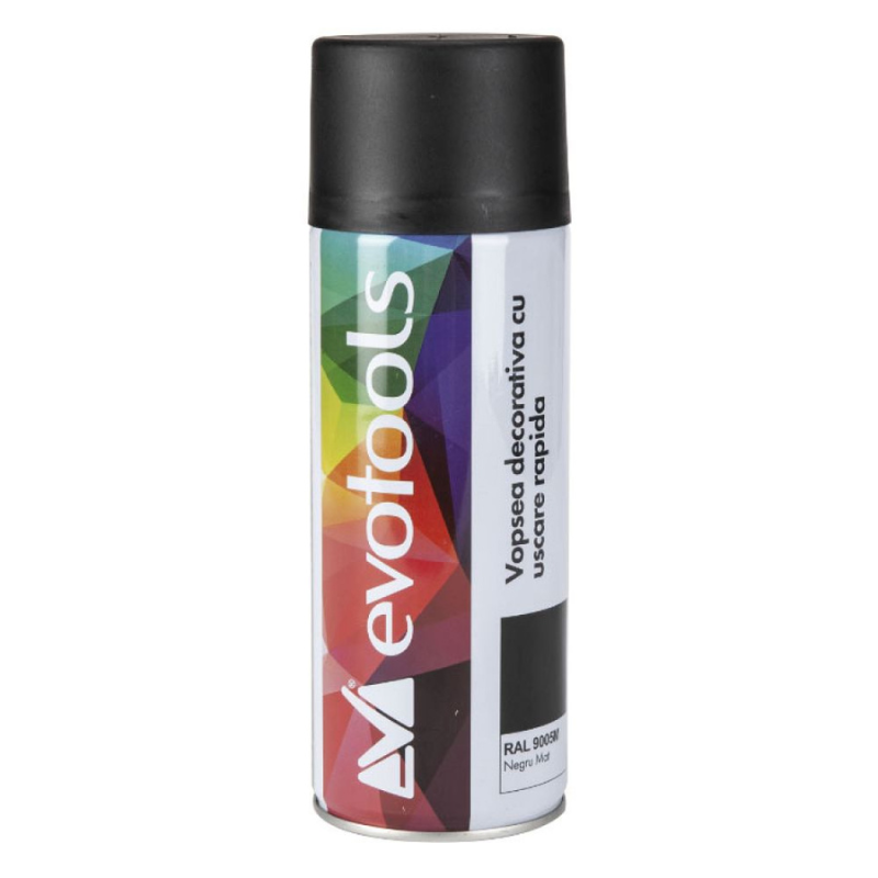 Spray Vopsea, RAL 9005 Negru Mat, Uscare Rapida, 400ml [1]