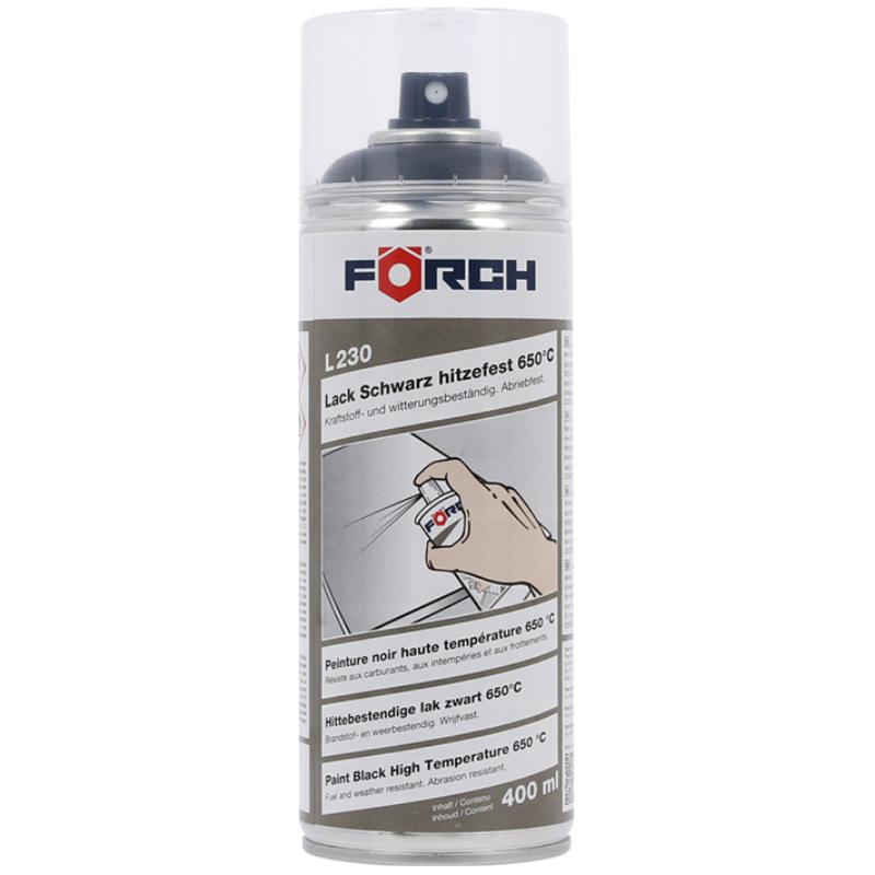 Spray vopsea termorezistentă culoare Negru  +650°C, L230, 400ML [1]