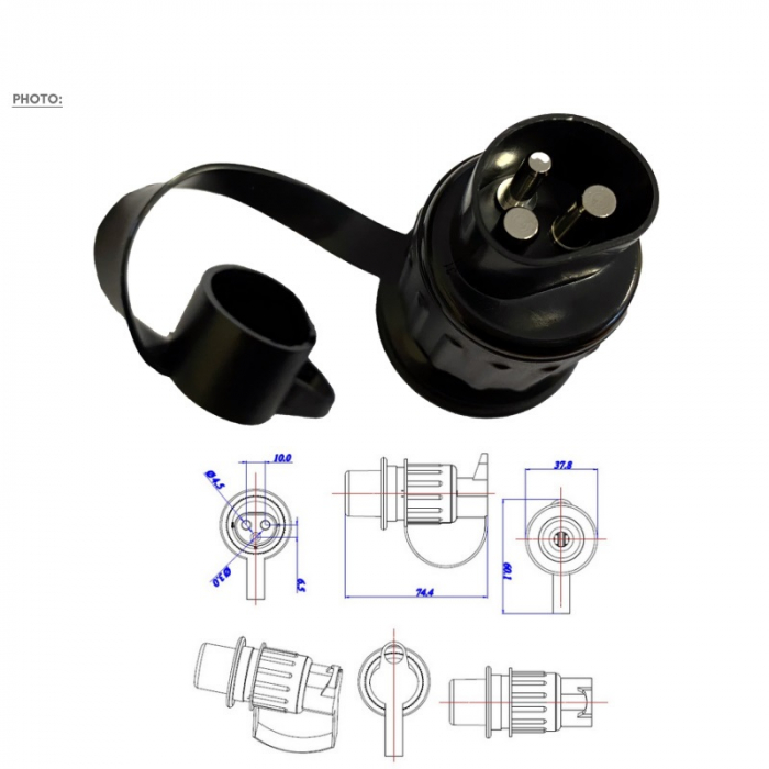Stecher, fisa cu 3 pini tata, 12/24V - Truck LED  E0003-A [3]