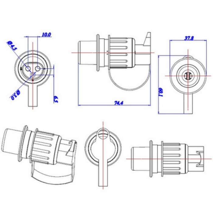 Stecher, fisa cu 3 pini tata, 12/24V - Truck LED  E0003-A [2]