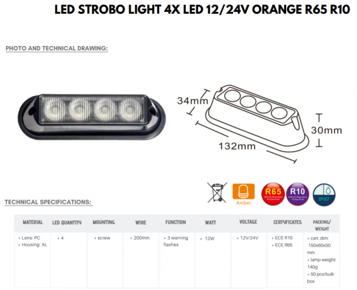 Stroposcop Profi, Lampa Speciala De Avertizare, Galbena - Truck LED L2298-ALR [3]