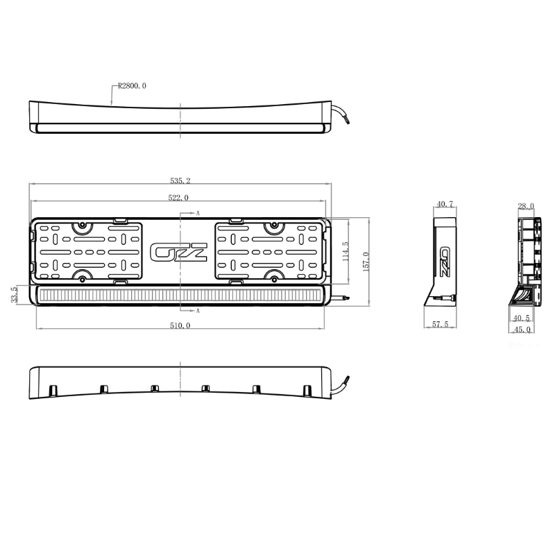 Suport numar cu led bar inclus, 2 in 1, Lumina de drum [5]