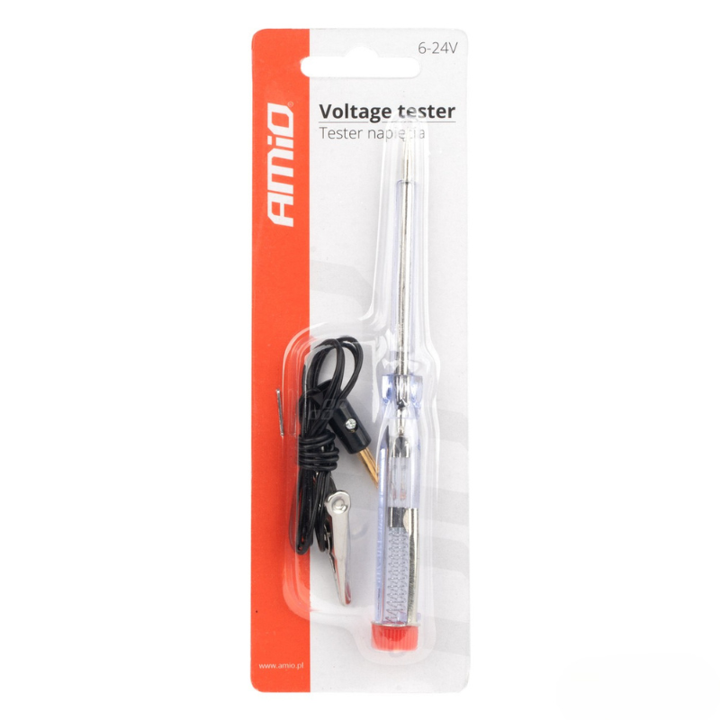 Tester de tensiune, 6-24V, cleste crocodil cu cablu [3]