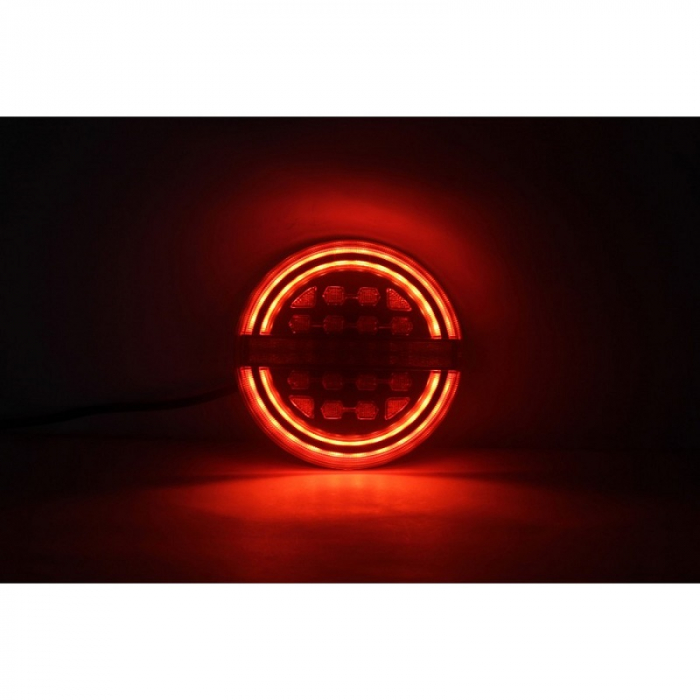 Tripla, lampa semnalizare spate rotunda, 139mm, cu 3 functii, pentru remorci si trailere cu semnalizare dinamica - Truck LED L1909 [2]