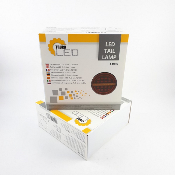 Tripla, lampa semnalizare spate rotunda, 139mm, cu 3 functii, pentru remorci si trailere cu semnalizare dinamica - Truck LED L1909 [7]