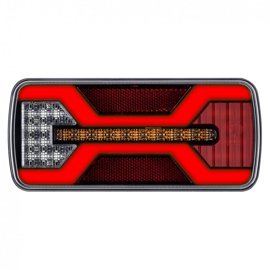 Tripla multifunctionala spate, Tripla cu 7 functii, 22 x 10cm, 12/24V, cablu 24cm, Neon [2]