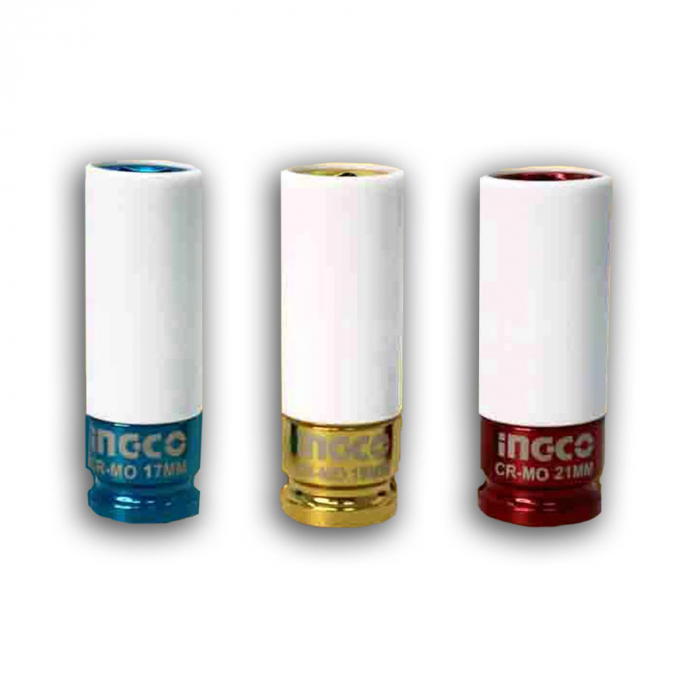 Trusa capete chei tubulare 1/2" de impact, pentru jante de aliaj, 3 piese [2]