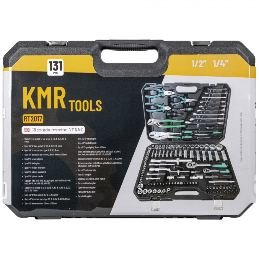 Trusa de chei combinate 131 piese, set tubulare, 1/2", 1/4" [5]