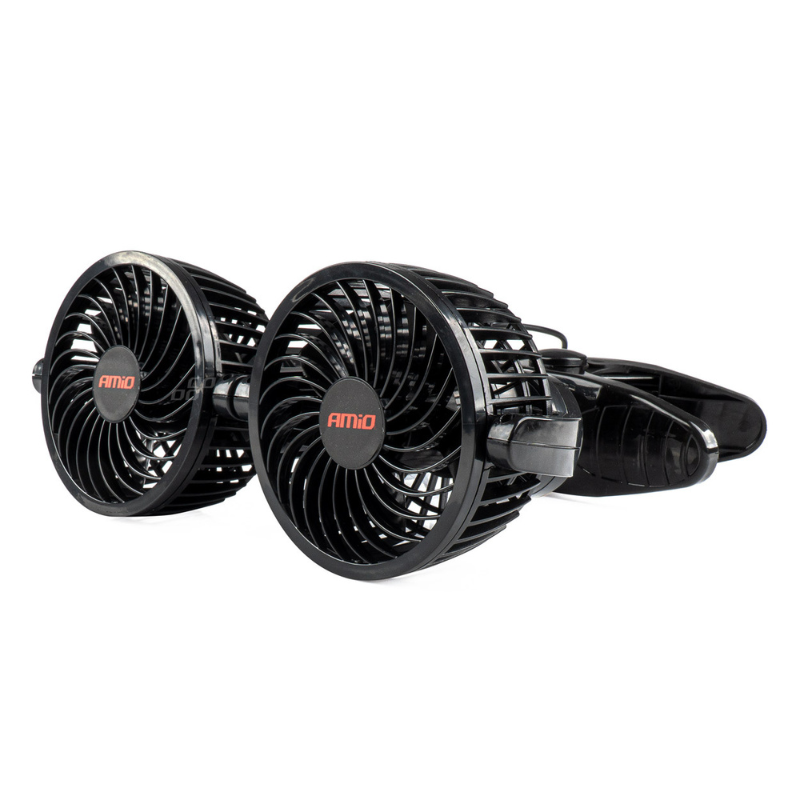 Ventilator Auto Dublu, 12V, 2 x 10cm, cu Prindere Tip Clema [1]