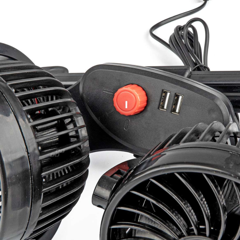 Ventilator Auto Dublu, 12V, 2 x 10cm, cu USB, pentru Tetiera [3]