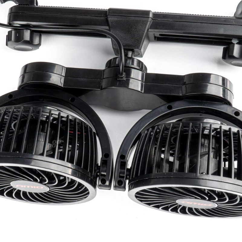 Ventilator Auto Dublu, 12V, 2 x 10cm,  pentru Tetiera, Ajustabil [2]