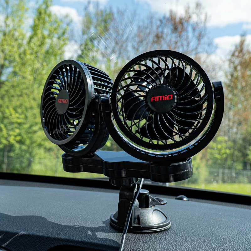 Ventilator Auto Dublu 12V, 2 x 10cm, cu Ventuza [3]