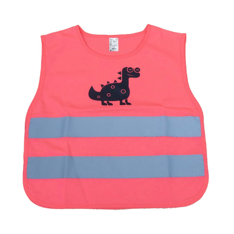 Vesta Reflectorizanta Siguranta Copii, Roz cu Model DINOZAUR [1]