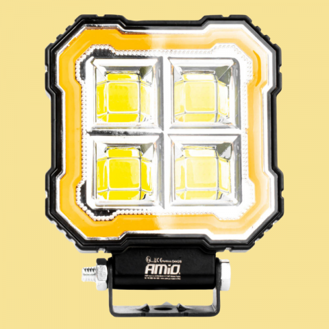 Lampa lucru LED 2 Functii, 48W, 4,8K lumeni, lumina alba, galbena, 12/24V, vehicule, utilaje, flood [5]