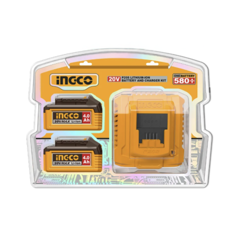 Acumulatori Li-Ion, 20V, 4Ah, set 2 bucati, incarcator rapid 4A inclus, indicator LED nivel energie, compatibilitate gama scule p20s [3]