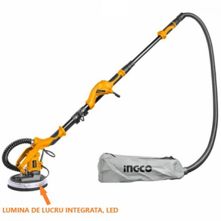 Slefuitoare - Aparat de slefuit extensibil cu lumina LED 1050W, 2300RPM, tip girafa, plafoane si rigips