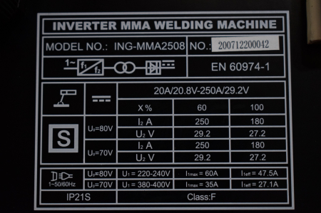 Aparat, invertor de sudura MMA 250Ah, 220-240V / 380-400V [2]