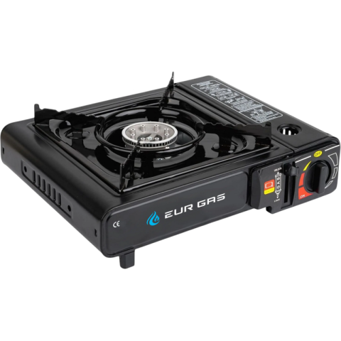 Aragaz portabil camping, aprindere electrica piezo, compatibil butelie gaz butan, senzor presiune integrat, dimensiuni 34 x 26.5 x 11 cm [1]